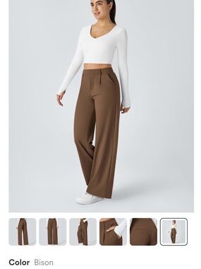 HALARA DayStretch High Waisted Brown Straight Leg Work Pants